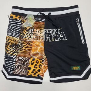 Coming to America x Shoe Palace Shorts Mens Large Black Animal‎ Print Movie New